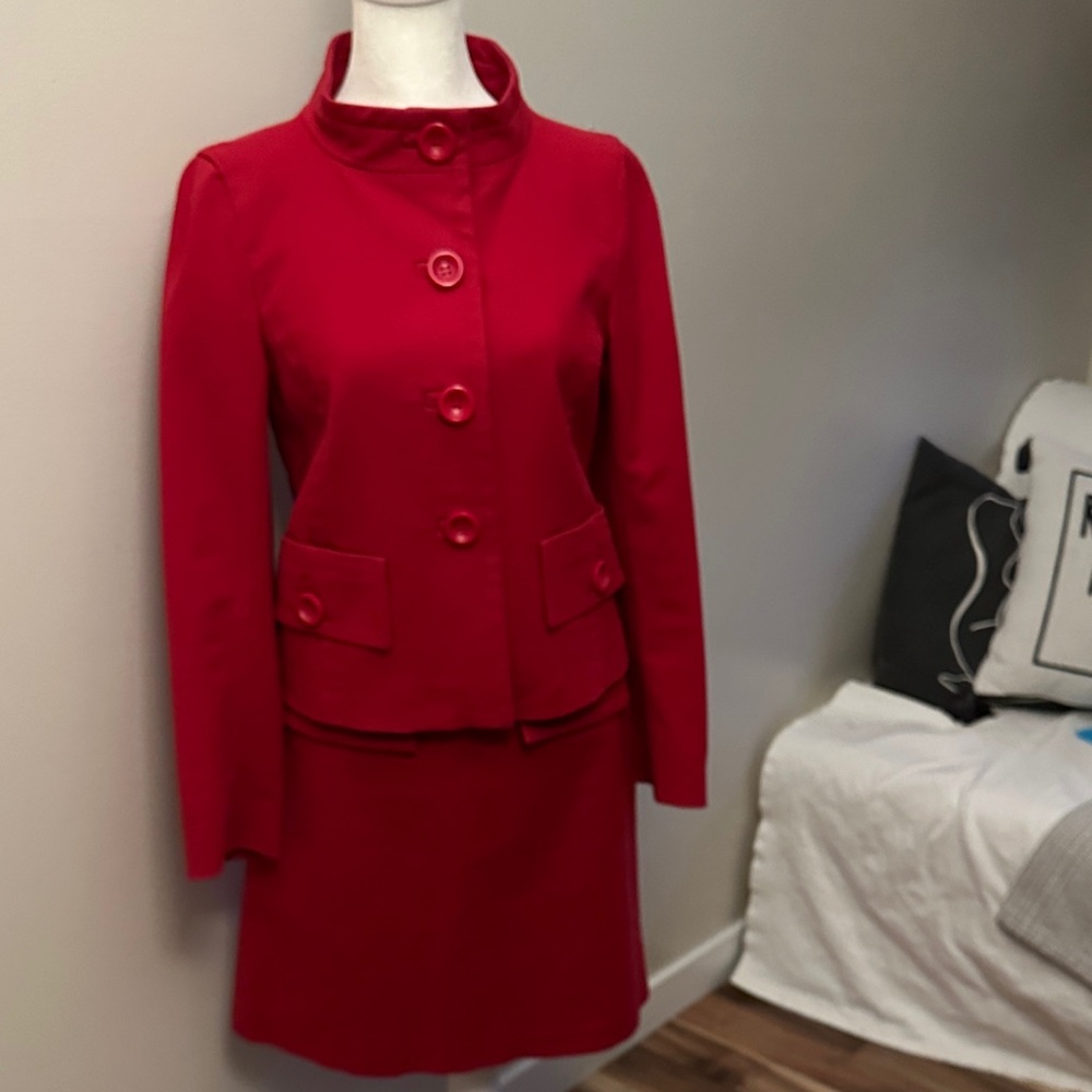 Zara Woman Red Blazer and Skirt Ensemble